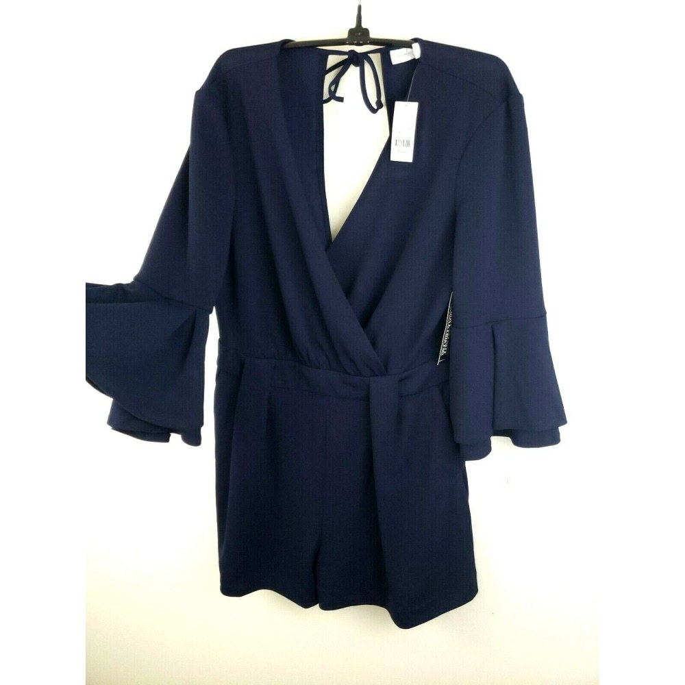 Romper Navy Blue Bell Flare Sleeves